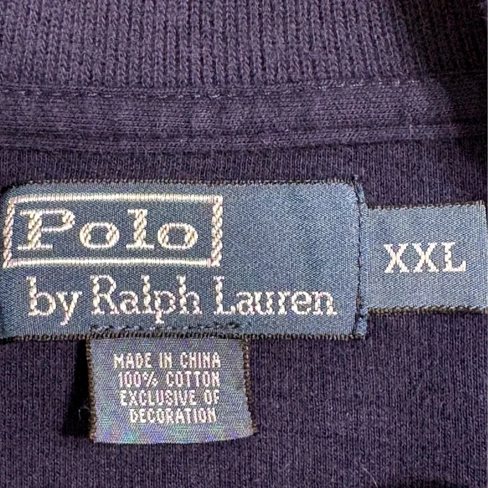 Polo Ralph Lauren Mens XXL Navy Blue Knit Quarter Zip Pullover Sweater